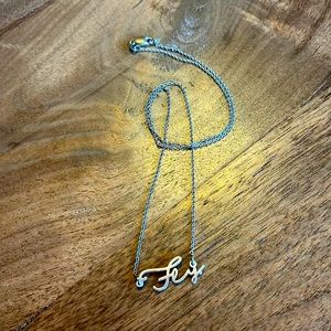 “Fly” Airplane Aviation Silver Necklace